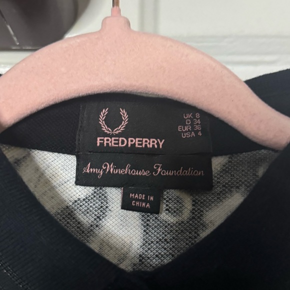 Worn once designer Fred Perry Amy Winehouse Foundation black paisley size UK 8 - Picture 2 of 4